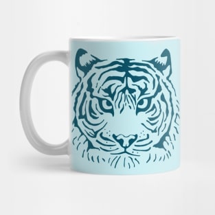 TIGER'S EYE Staring Wild Big Cat Tiger Head in Dark Blue - UnBlink Studio by Jackie Tahara Mug